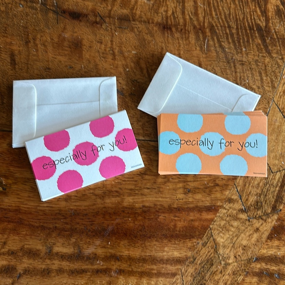 "especially for you" flat cards with envelopes, 2 packs of 10 sets